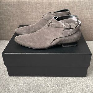 Saint Laurent Gray Suede Men's Boots